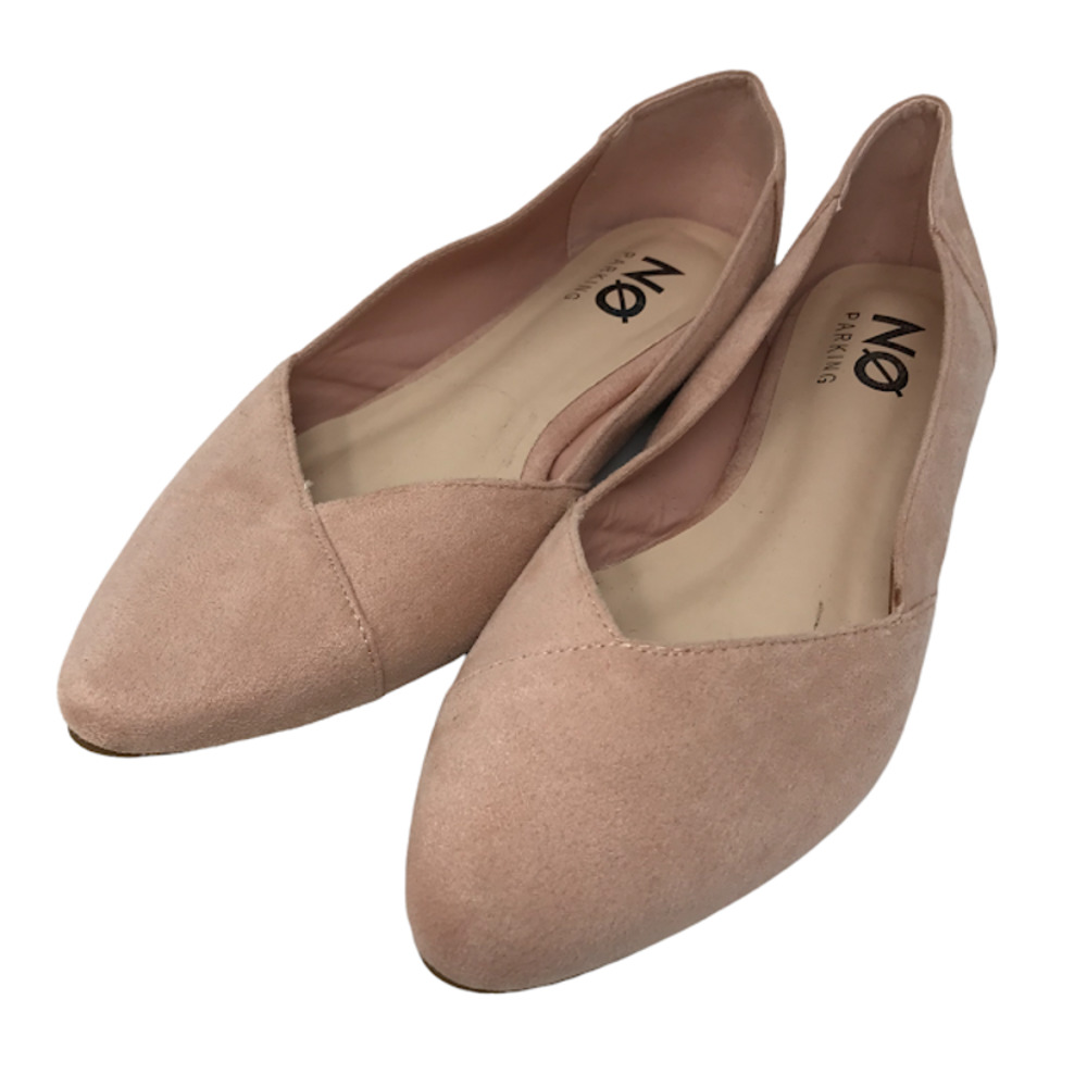 No Parking Women's Taylan Ballet Flats 8 Suede Leatherette Pointy Toe Slip On